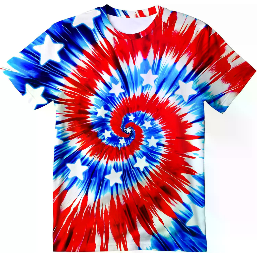Nova Camiseta Engraçada De Néon 3D Psicodélico Cor Gradiente Tie-dye Estampada De Rua Masculina E Feminina Moda Manga Cu