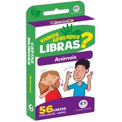 Livro Flash cards - Animais em Libras - Com QR code para aprender