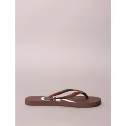 Chinelo Calvin Klein Jeans Logo Corrido Calvin Klein - Marrom