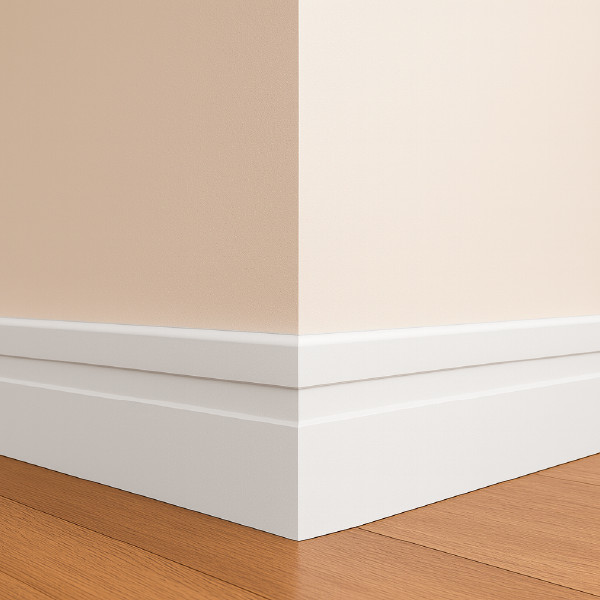 Kit 10 Metros Rodapé Branco 1m Poliestireno PS Alut By Avant Liso ou com Friso 10cm ou 7cm Moldura Decorativa · foto 2
