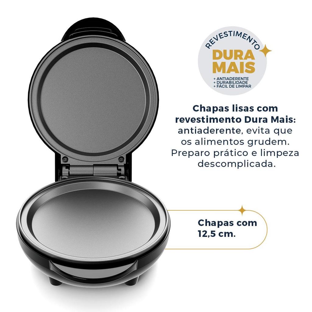 Mini Grill e Sanduicheira Britânia 550W Chapas Lisas BGRE03A · foto 2