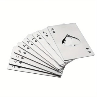 Kit 20 Abridor de Garrafa Formato Carta De Baralho As De Espadas Aco Inox