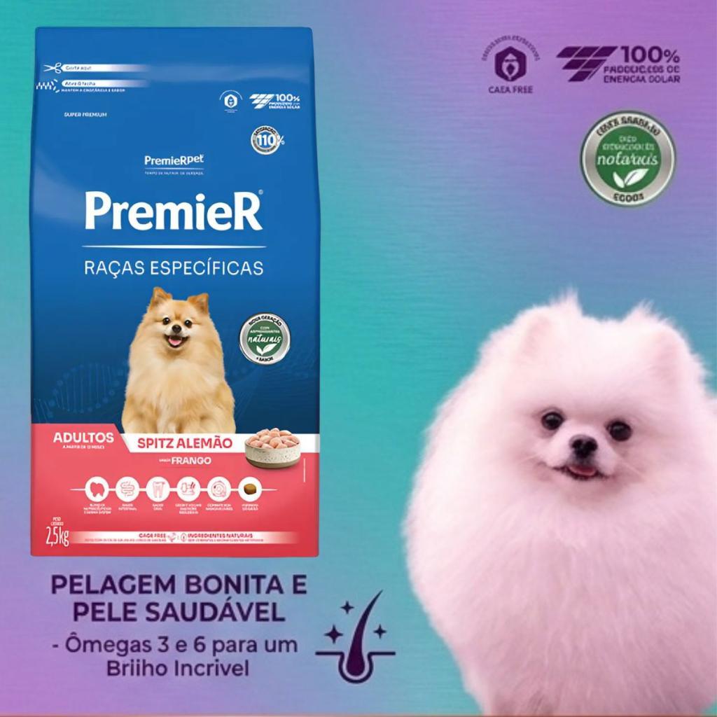 Ração Premier Cães Spitz Alemão/Lulu Adulto Frango 2,5kg — imagem 2 de 2