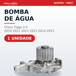 Bomba de Água Autotec Chery Tiggo 2.0 2010 2011 2012 2013 2014 2015