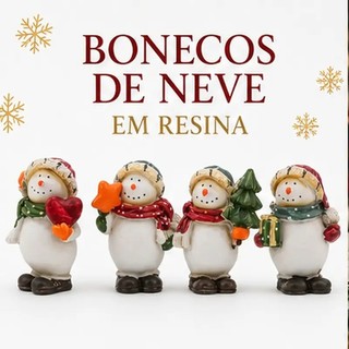 Kit Enfeite de Natal Boneco de Neve Decorativo em Resina com 4 Modelos Sortidos OIH-9301