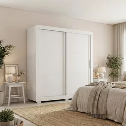 Guarda Roupa Casal Titanium 2 Portas de Correr 4 Gavetas Branco/Absoluto Branco Absoluto