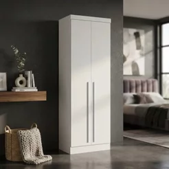 Guarda-Roupa Modulado 2 Portas 3 Gavetas com Cabideiro Infinity Branco Branco Line