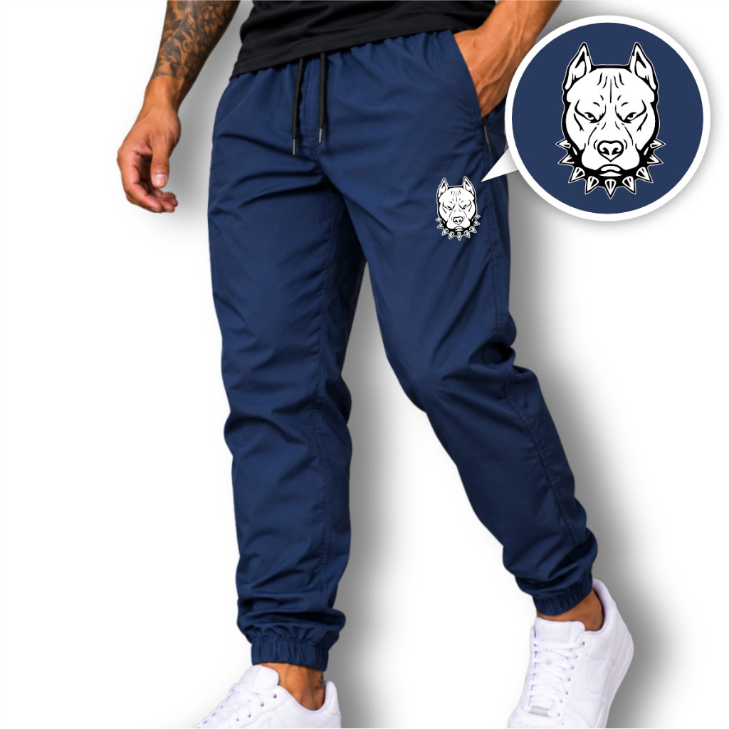 Calça Tactel Masculina Jogger DOG01 Esportiva Fitness Academia Treino Corrida Caminhada Casual Confortável Leve