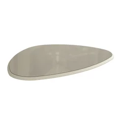 Tampo de Vidro/MDF Orgânico para Mesa de Jantar até 4 Lugares 135x105cm Branco/Off Withe Off White