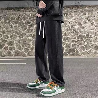 Calças de brim de verão masculinas 2023 novo estilo venda quente solto em linha reta cor clara meninos estilo fino cordã