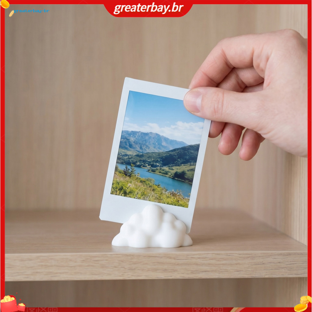 1 or 2 Pcs 3d Printed Cloud Photo Holder – Freestanding Memo Note Card Picture Display Stand for Home Office Desktop D