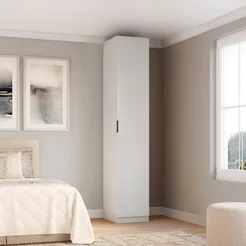 Guarda-roupa Modulado 1 Porta Prateleiras 3 Gavetas Cabideiro 45cm 100% MDF Clean Altezza Branco