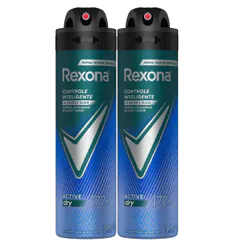 Kit Desodorante Aerosol Rexona Active Dry/Azul 150ml - 2 unidades