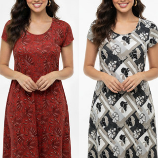 Kit 2 Vestido Feminino Malha Fria Liganet Estampa Sortidas em Oferta na Shopee