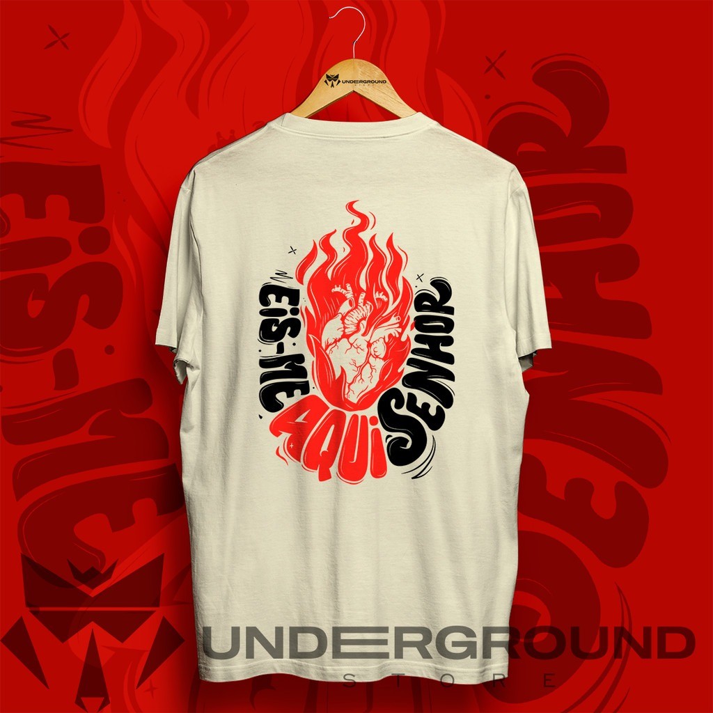 Camiseta T-Shirt Cristã "Eis Me aqui Senhor" 2025 Camisa Masculina e Feminina Promoção Blusa Cristã em Oferta na Shopee