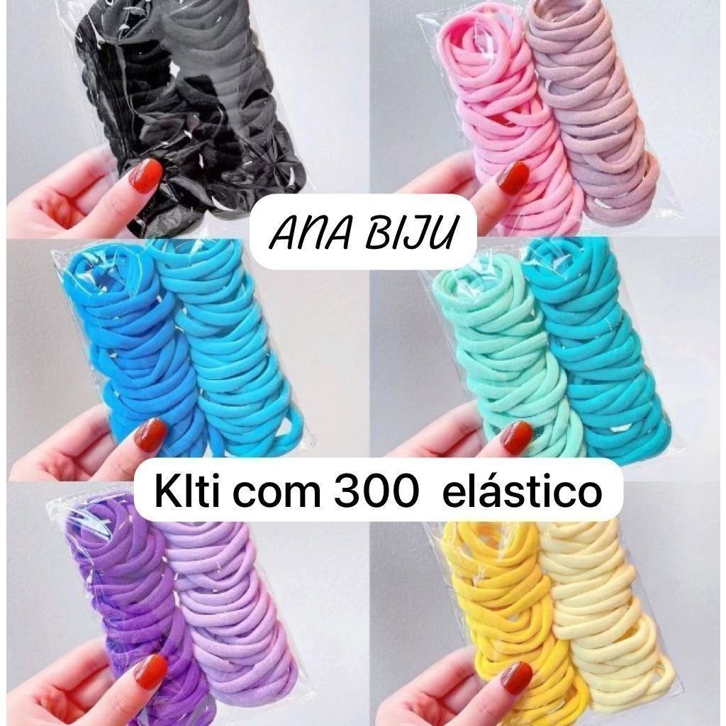 Kit 300 Xuxinha Elástico de Cabelo Xuxinha Criança Adulto Rabicó 300 Unidades-Grande em Oferta na Shopee