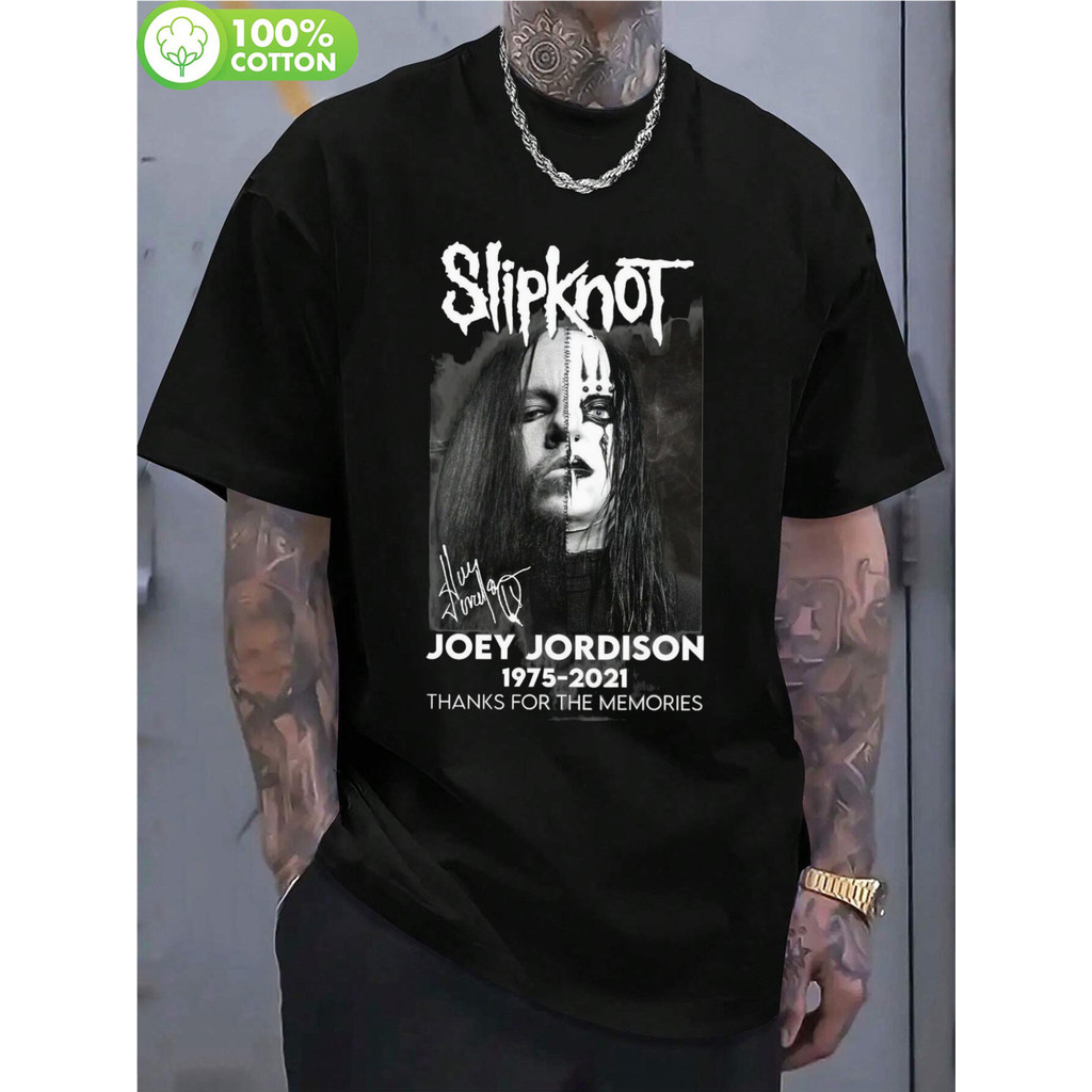Music.Soul Camiseta Masculina Slipknot Joey Jordison Tributo Estampagem Durável Para Fãs de Metal Unissex 100% algodão