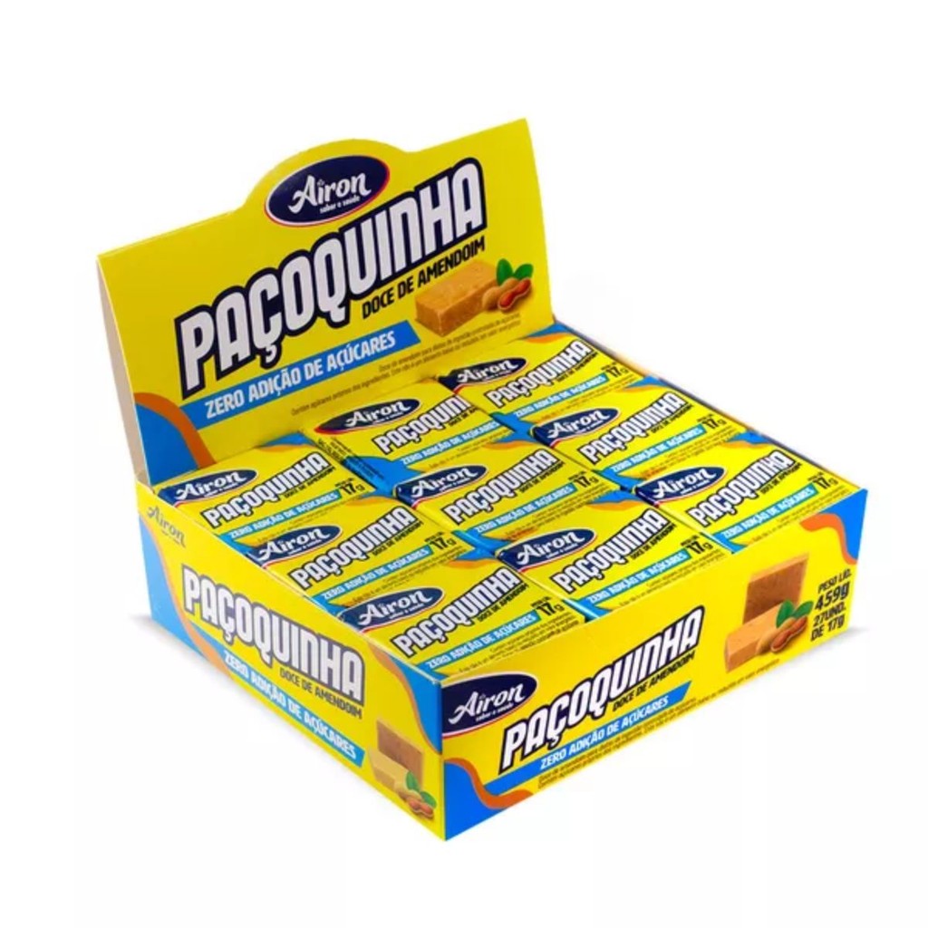 Airon Paçoquinha Peanuts Sem Açúcar 73% Amendoim 17g Dp 27u