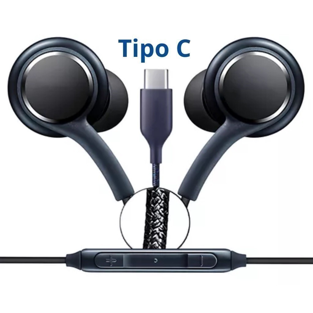 Fone De Ouvido 2026 Com Fio Tipo C e Microfone Fone Pra Samsung  Android