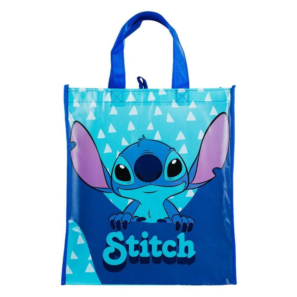 Sacola Feira Reutilizável Azul Stitch 39x35cm - Disney