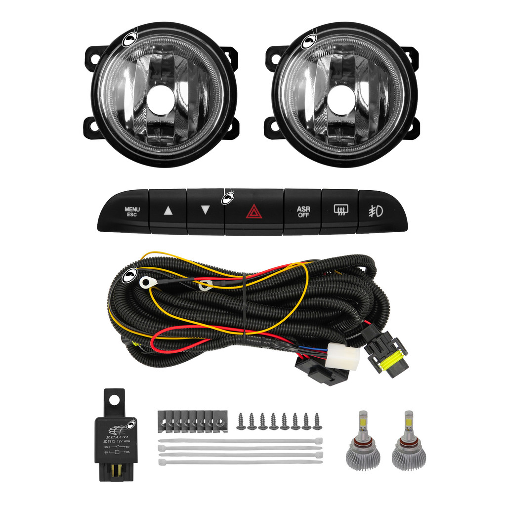 Kit Farol de Milha Neblina Mobi 2022 Em Diante Botão Painel + Kit Lâmpada Super LED 6000K