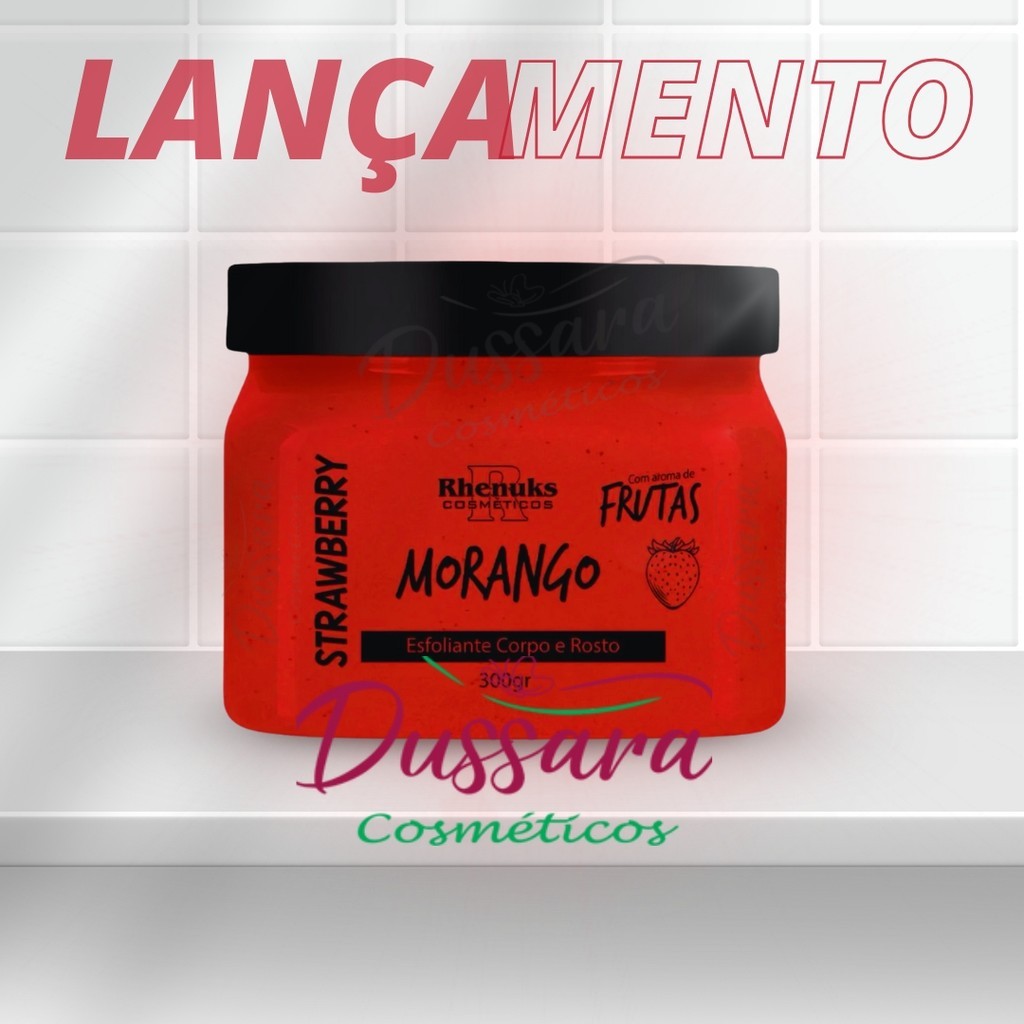 Esfoliante Para Corpo E Rosto - Morango - 300g - Rhenuks