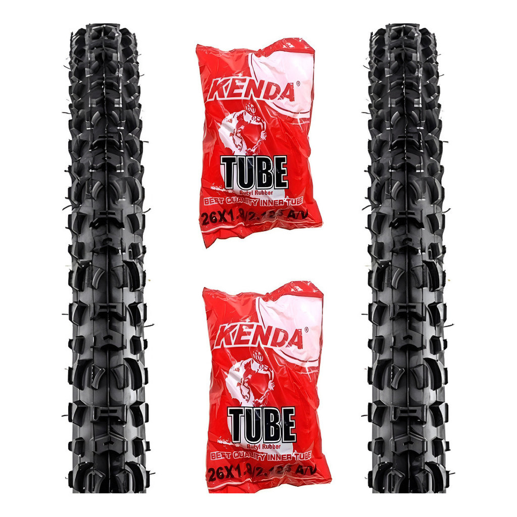 Kit Kenda Par De Pneu E PAr Camara Aro 26x1.95 Cravo Bicicleta Aro 26