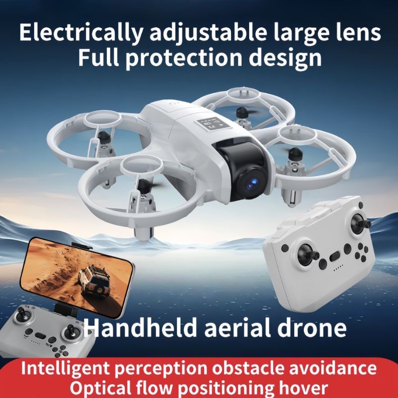Drone Mini com Duas Câmeras, Sensor de Evitação 180°, Fluxo Óptico, Estabilização, Luz LED e Manobras 360°