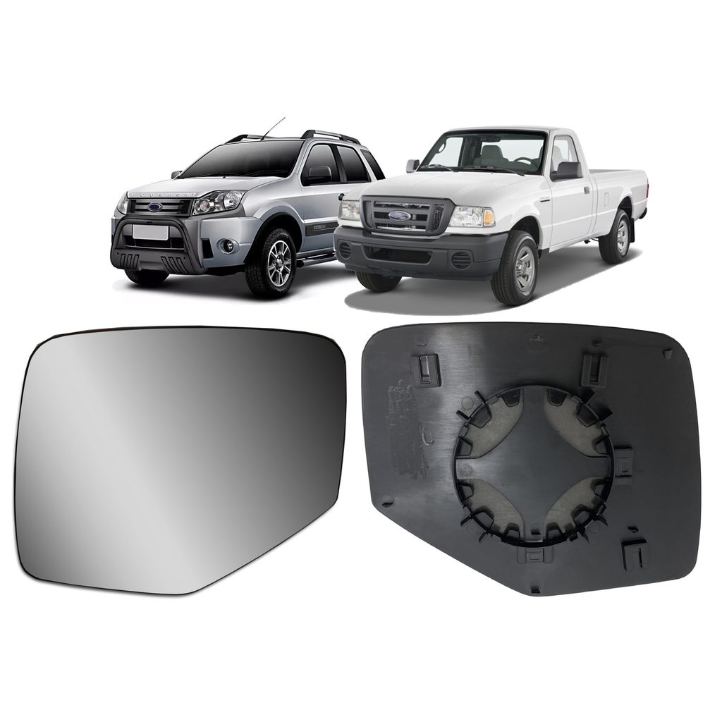 Lente Espelho Retrovisor + Base Ford Ecosport 03-12/Ranger 03-09 Direito em Oferta na Shopee