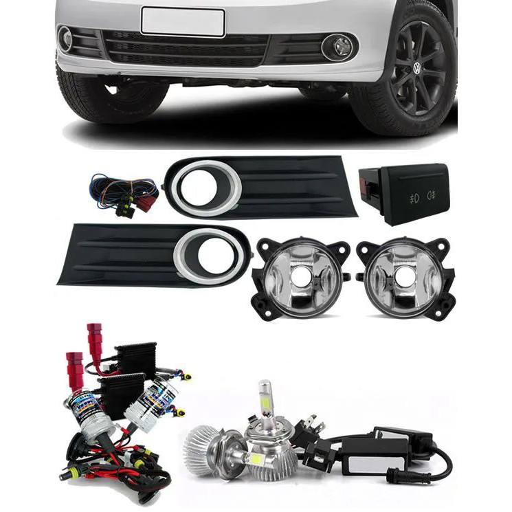 Kit Farol Milha Neblina Vw Gol Voyage Saveiro G5 2009 à 2013 + Kit Xenon 6000K 8000K ou Kit Lâmpada Super LED 6000K