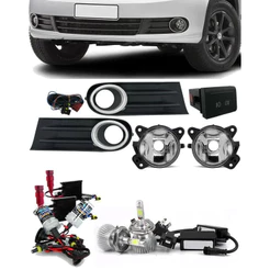 Kit Farol Milha Neblina Vw Gol Voyage Saveiro G5 2009 à 2013 + Kit Xenon 6000K 8000K ou Kit Lâmpada Super LED 6000K