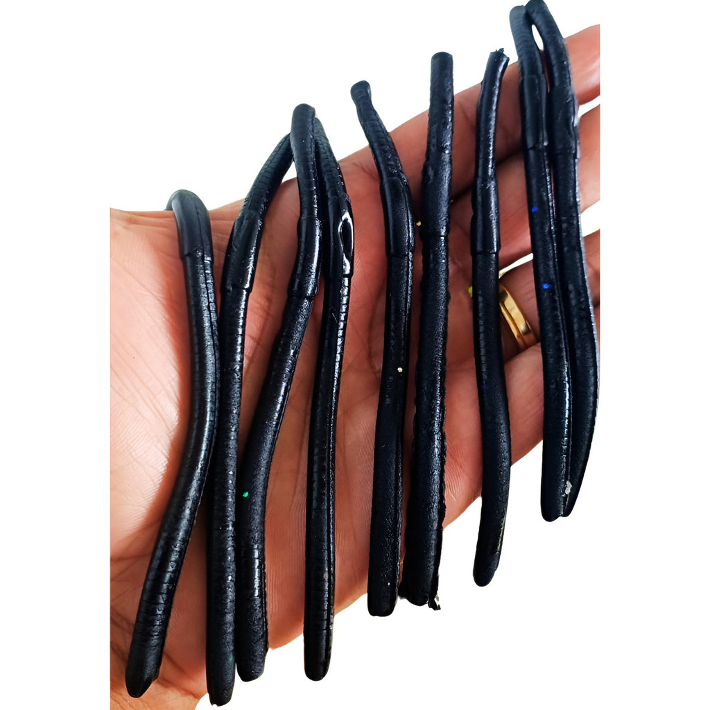 10 Isca Artificial Minhoca Minhocuçu 13cm Isca Minhoca Preta
