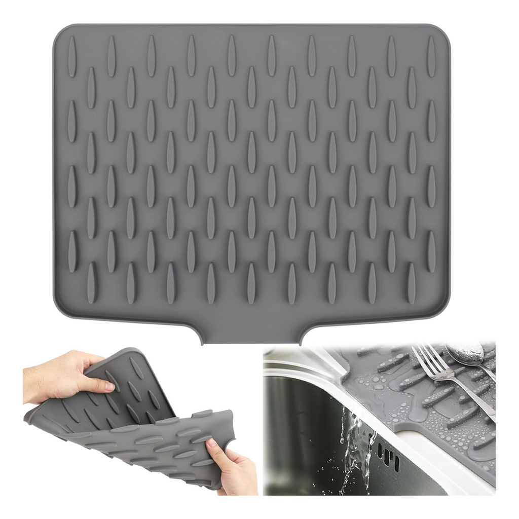 Tapete Escorredor De Louça Com Dreno Antiderrapante Silicone