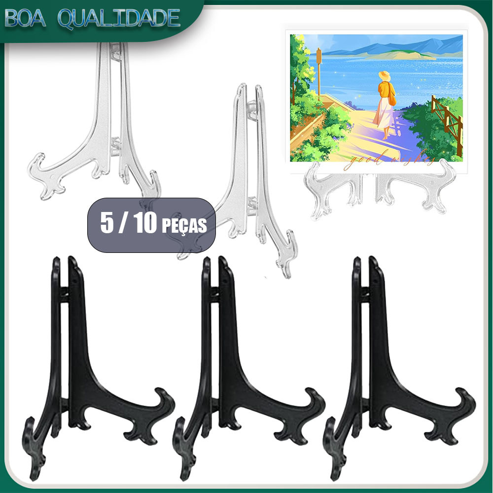Kit 5/10 peças Suportes de acrílico para pratos, expositores dobráveis para fotos,pratos decorativos e arte de mesa