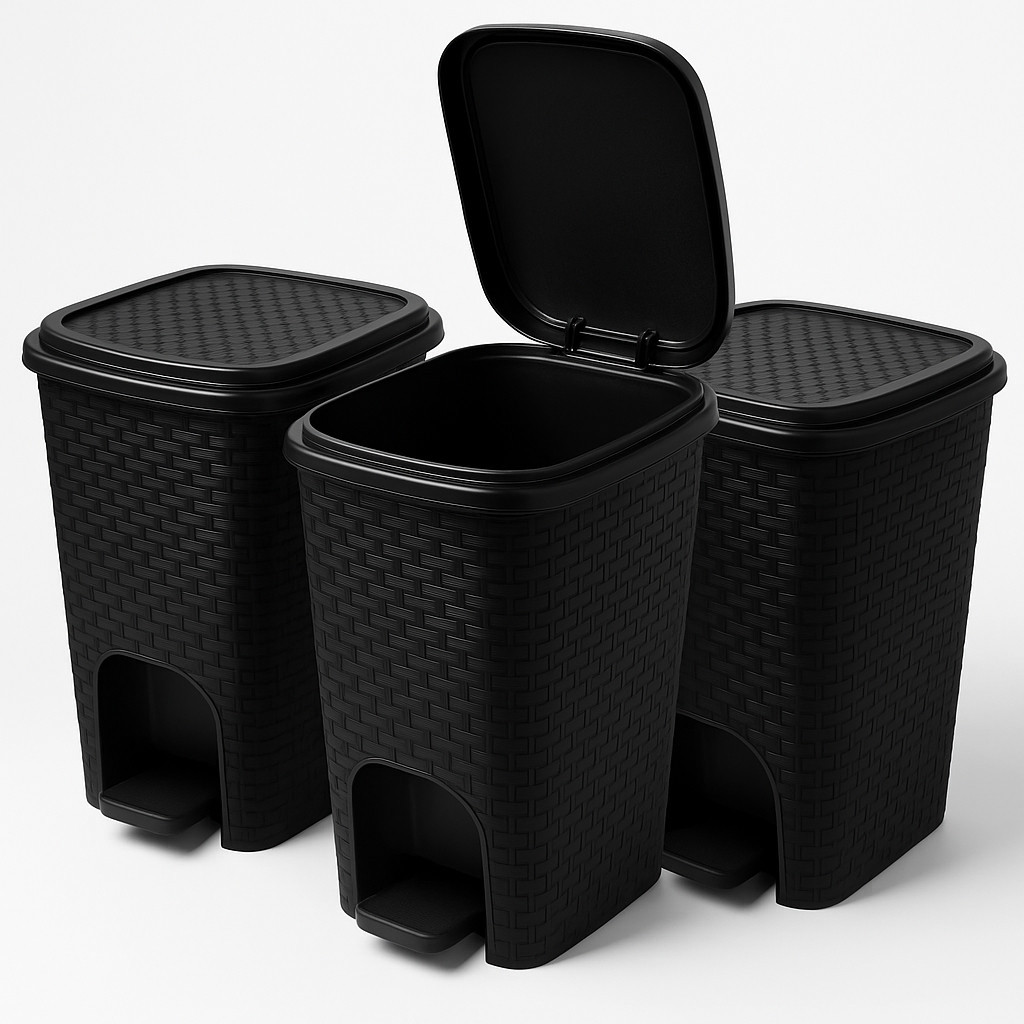 Lixeira Banheiro Pedal 7 Litros Plástico Preta Lixeira Banheiro Lixeira Escritório em Oferta na Shopee