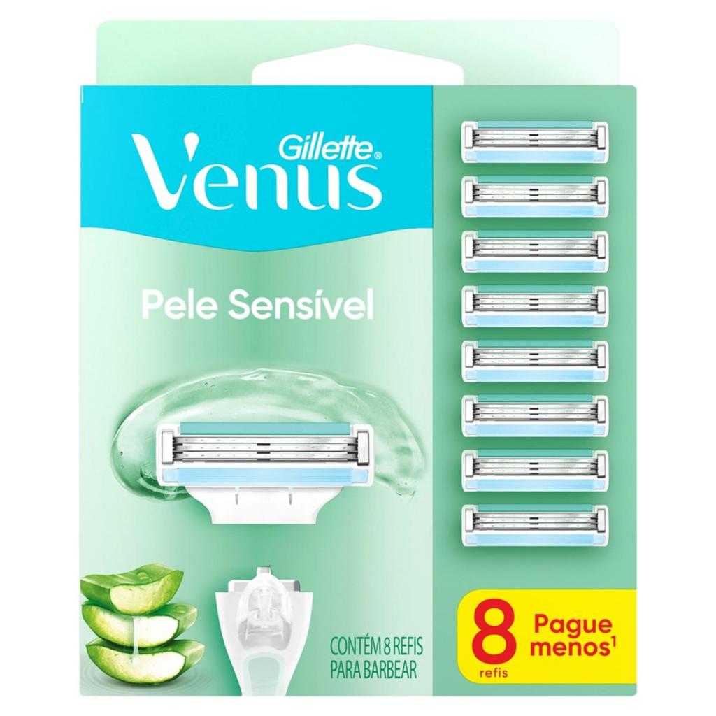 Carga Aparelho Gillette Venus Pele Sensível 8 em Oferta na Shopee