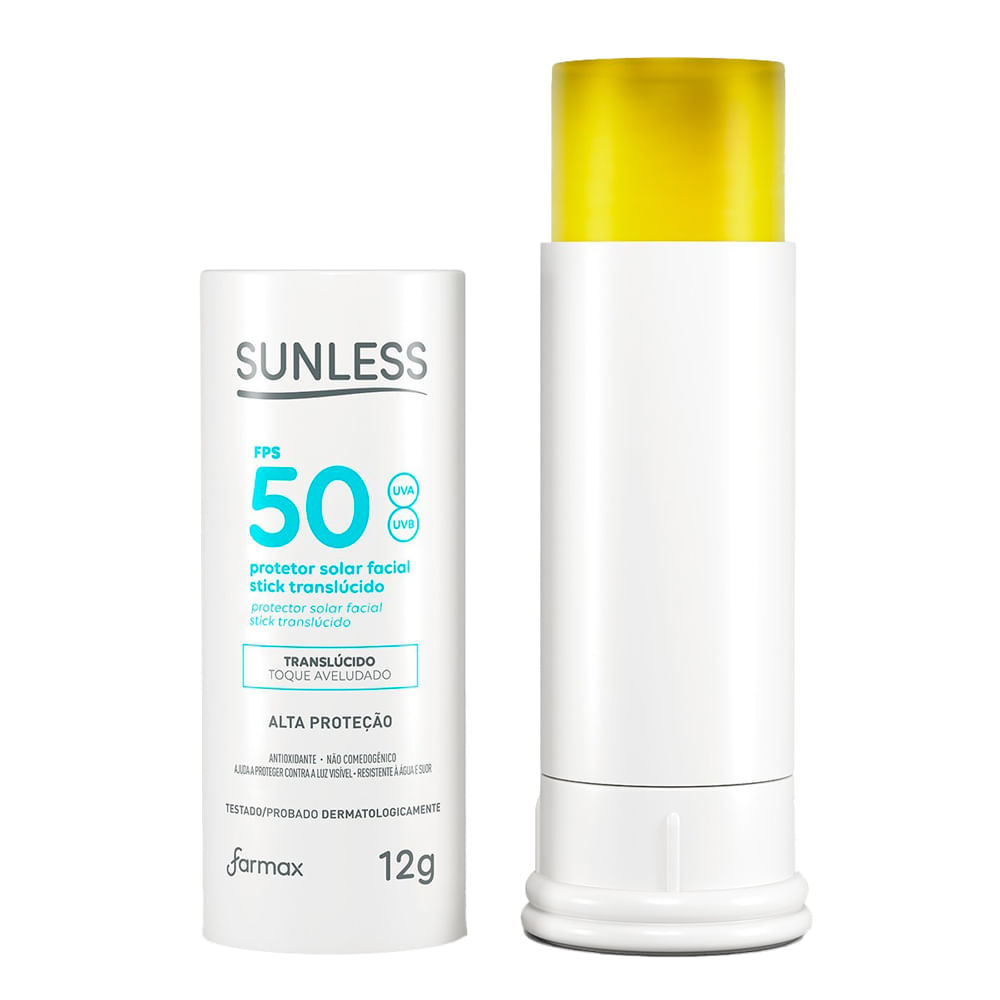 Protetor Solar Sunless Stick FPS 50 Translúcido 12g