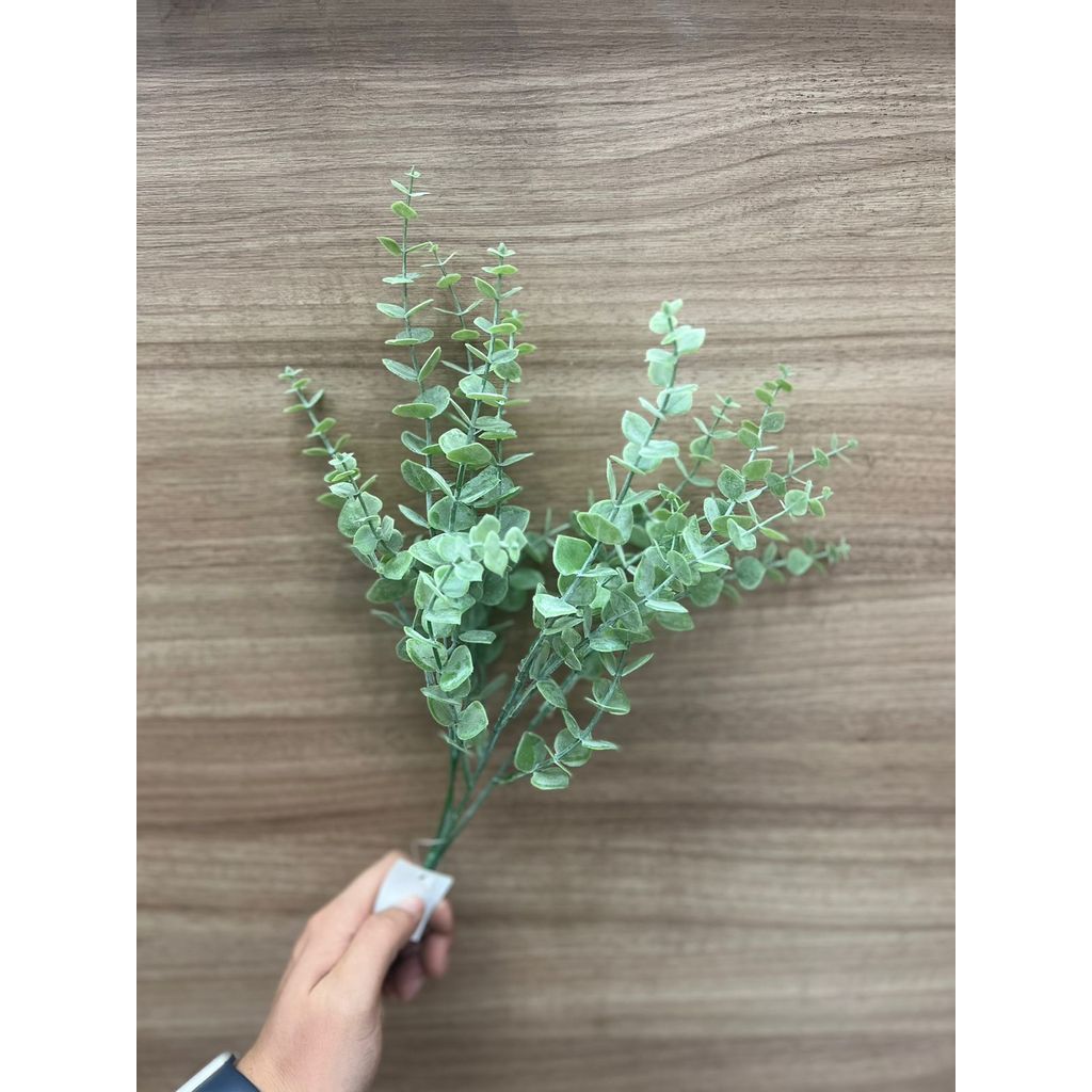 Folhagem Artificial de Eucalipto Cinza 40cm para Decoração de Jardim/c0054