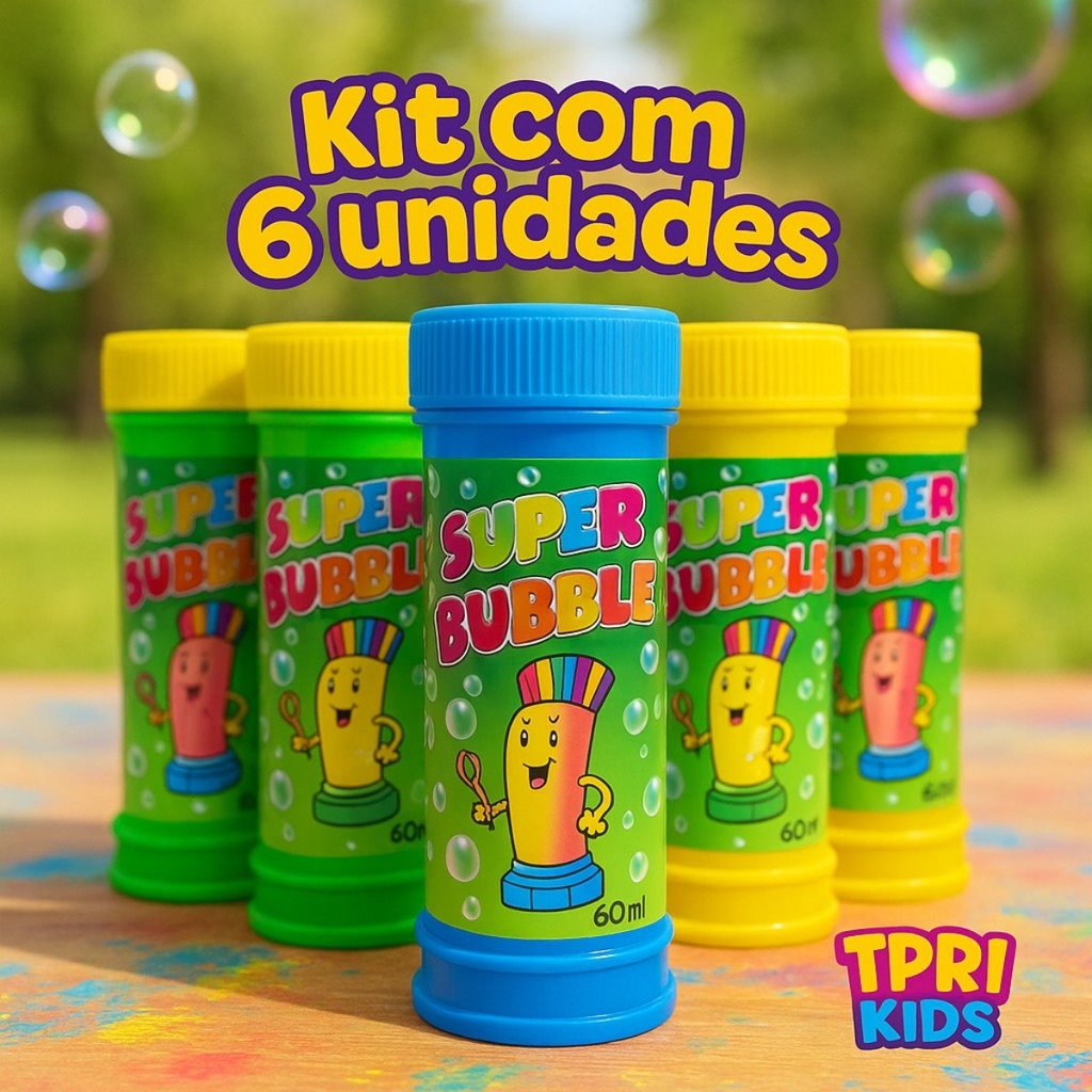 Kit 6 Bolha de Sabão Brinquedo Infantil Festa Aniversário Brinde Lembrancinha Escolar Junina Top 2