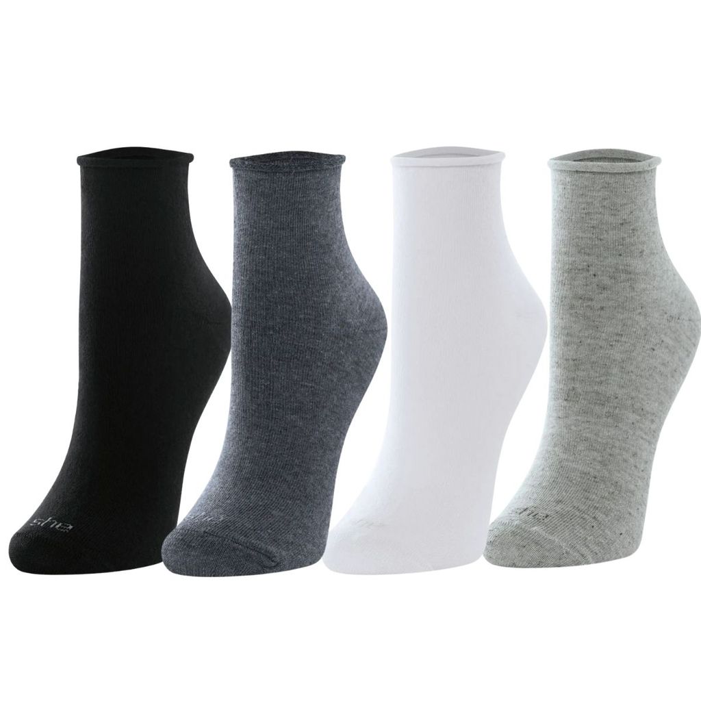 Kit 2 Pares Meias Feminina Cano Médio She Sem Punho Algodão