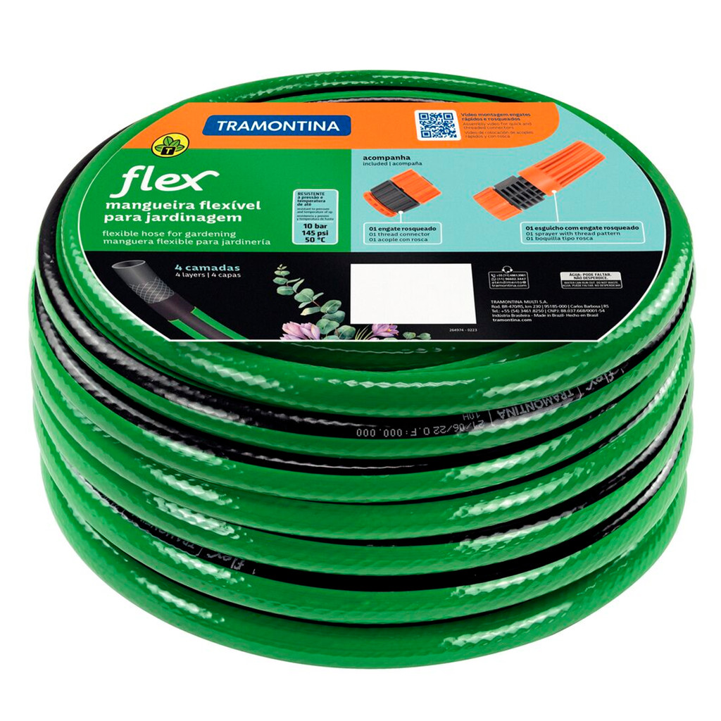 Mangueira de Jardim Flexível 30 Metros Tramontina Original em PVC em Oferta na Shopee