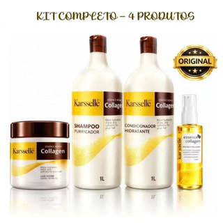 Kit Completo Shampoo 1L + Condicionador 1L + Máscara 500ml + Óleo 60ml Brilho Intenso Anti Frizz