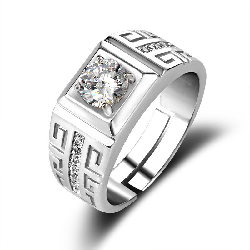 [Venda quente] Anéis de casal femininos anéis de diamante zircão anéis de casamento abertos dominadores anéis masculinos
