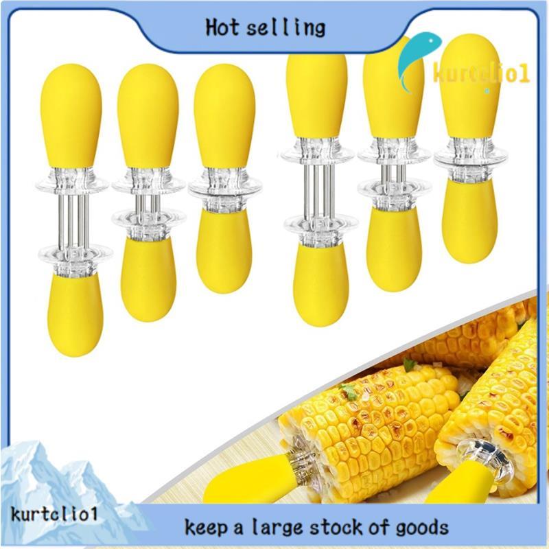 6 Pares De Suportes De Milho Em Aço Inoxidável , Suporte Para Espiga , Espetos Cozinhar Casa , Churrasco , Festas , Acam