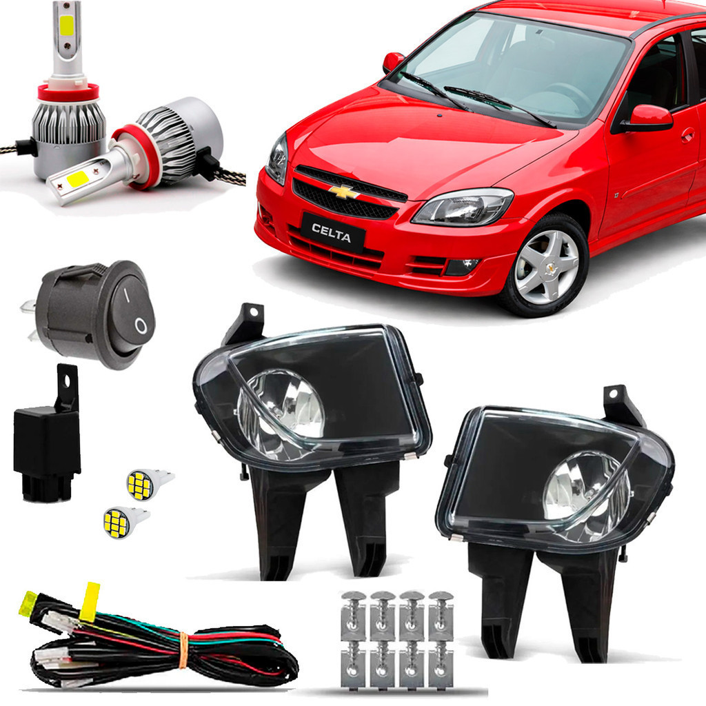 Kit Farol De Milha Celta 2007 A 2015 Lâmpada Super Led 2d