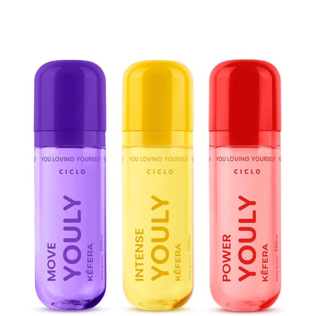 Kit 3 Body splashes Youly By Kefera 200ml Combo Desodorante Corporal