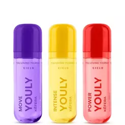 Kit 3 Body splashes Youly By Kefera 200ml Combo Desodorante Corporal