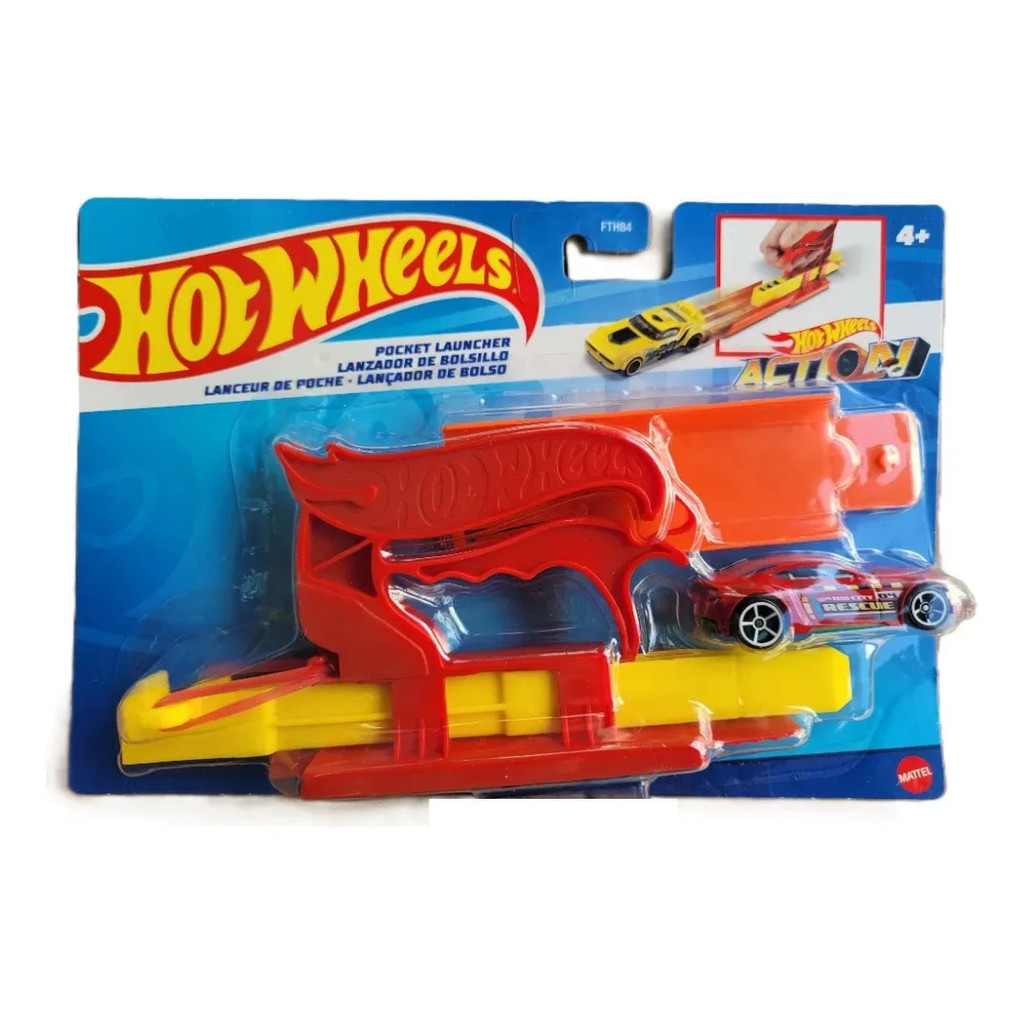 Lançador Bolso Hot Wheels Stunt Tracks Carrinho Diversão