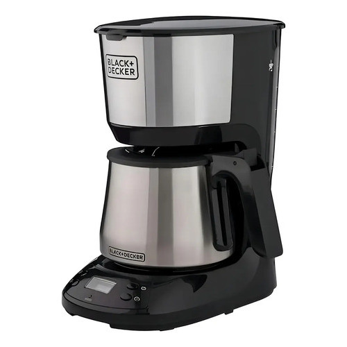 Cafeteira Elétrica Black Decker CM250 Programável 1,2L 127V Aço Inox Preta 750W Semi Automática Café