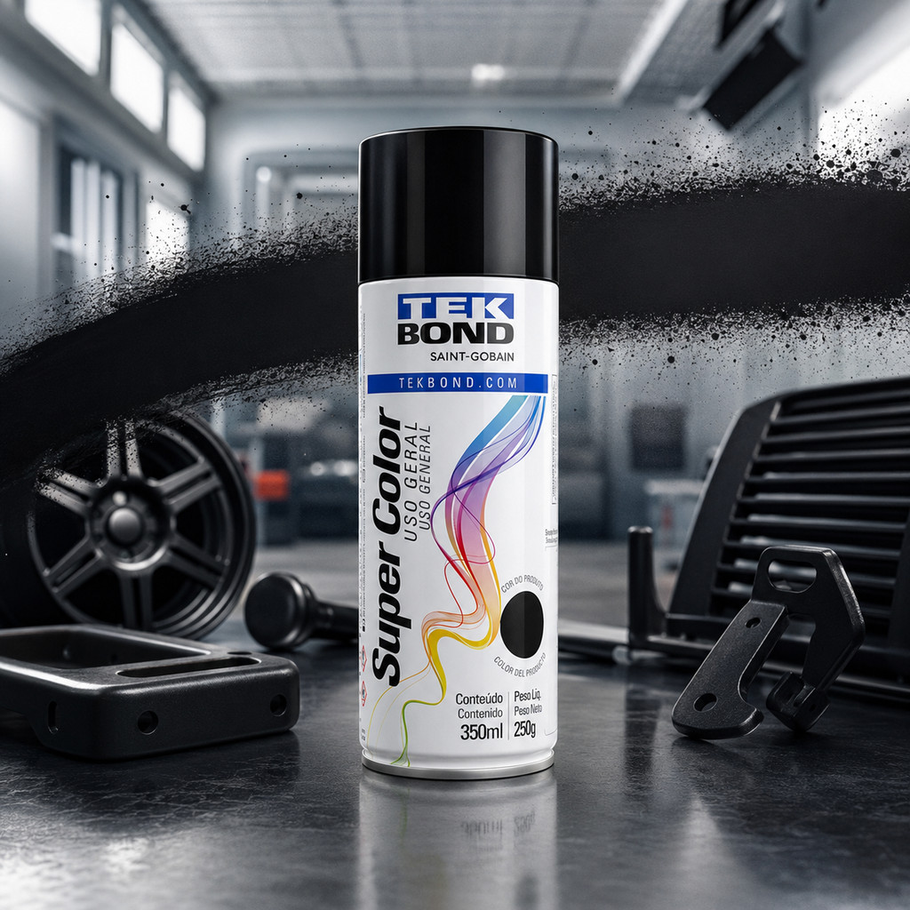 Tinta Spray Preta 350ml Preto Brilhante Parede Madeira Metal Automotiva Plástico Móveis Artesanato